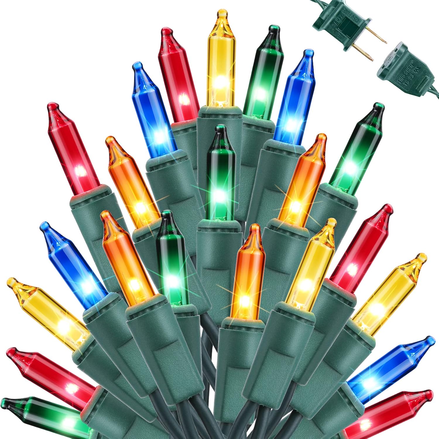 Toodour Christmas Lights Multicolor, 75ft 300 Count Incandescent Christmas Strin...