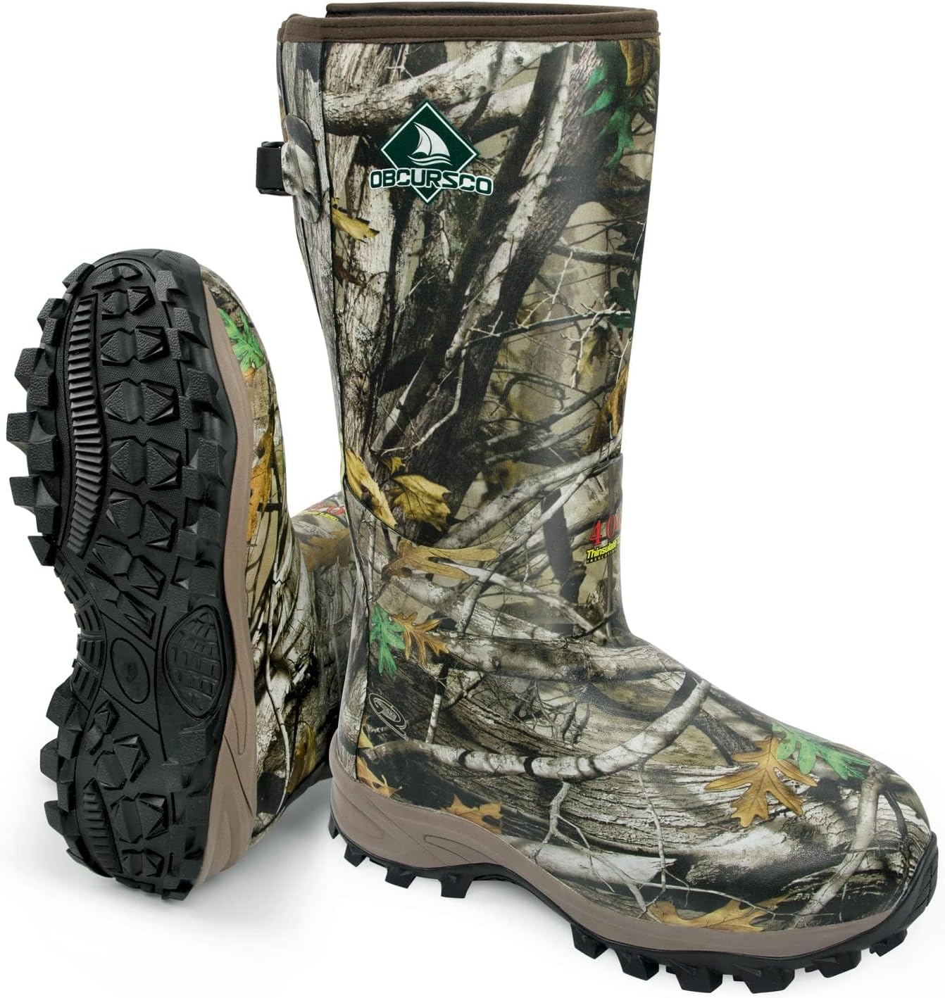 Obcursco 400g Insulation Rubber Hunting Boots for Men, Insulated Waterproof 6mm...
