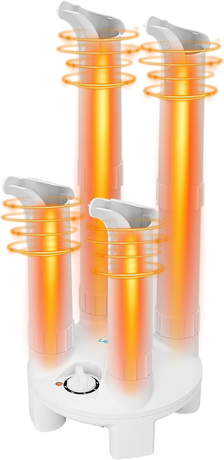 Boot Dryer, Shoe Dryer and Glove Dryer with Timer and Fan, White