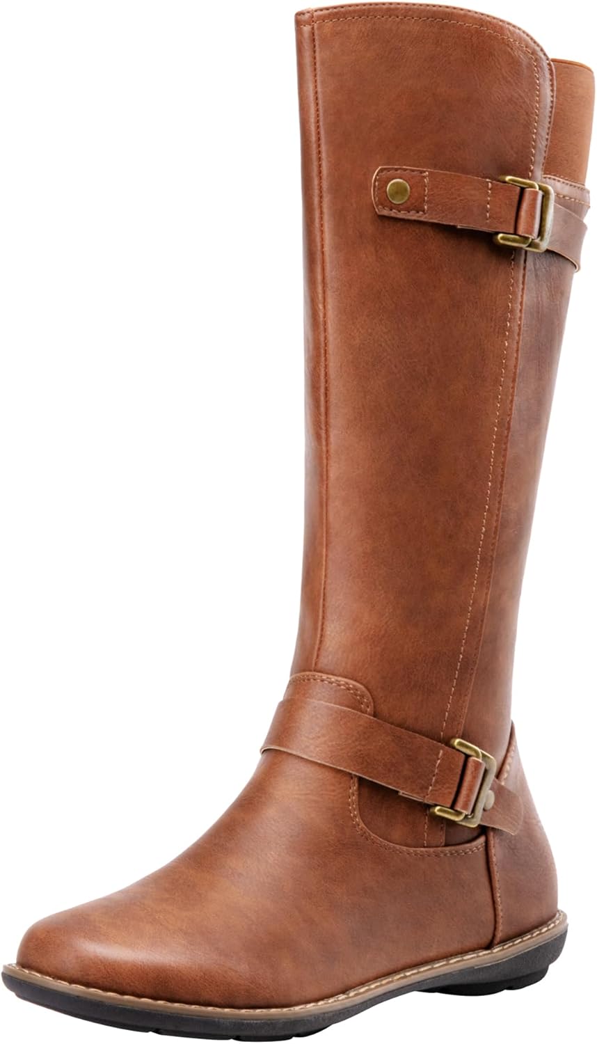 Jeossy Women's Knee High Boots, Special Flat Riding Boots with Buckle, High-Qual...