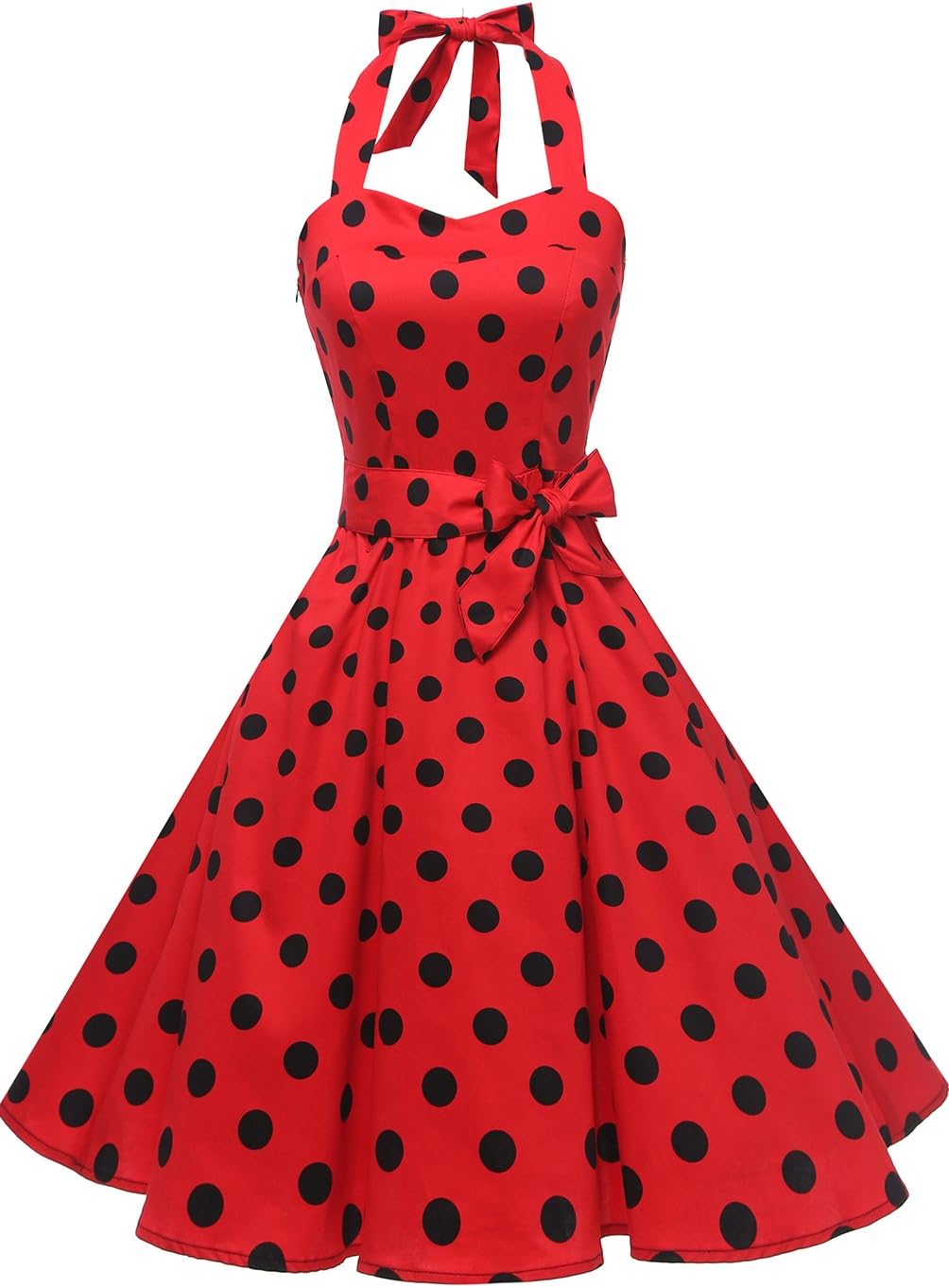 Topdress Women'sVintage Polka Audrey Dress 1950s Halter Retro Cocktail Dress Sma...