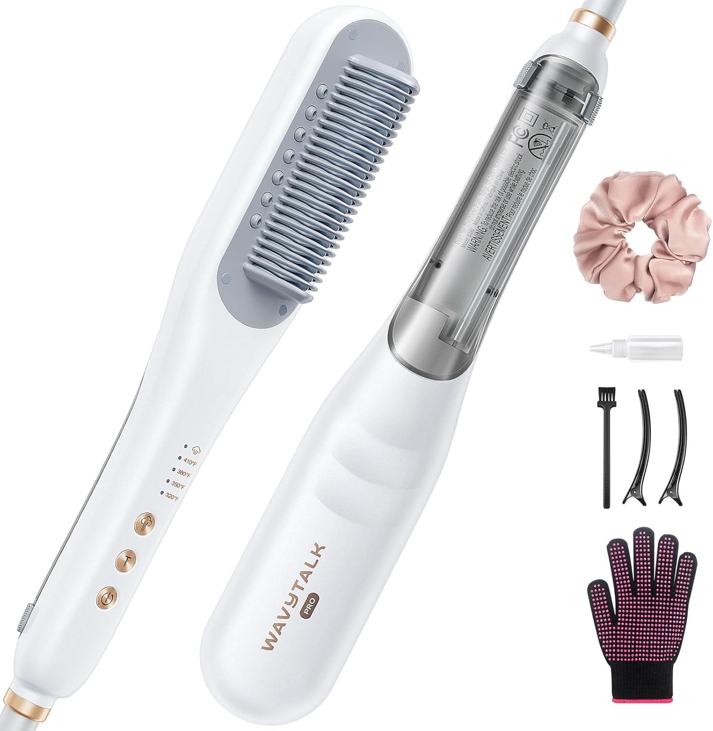 Wavytalk Pro Steam Hair Straightener Brush, 3 in 1 Straightening Brush with Stea...