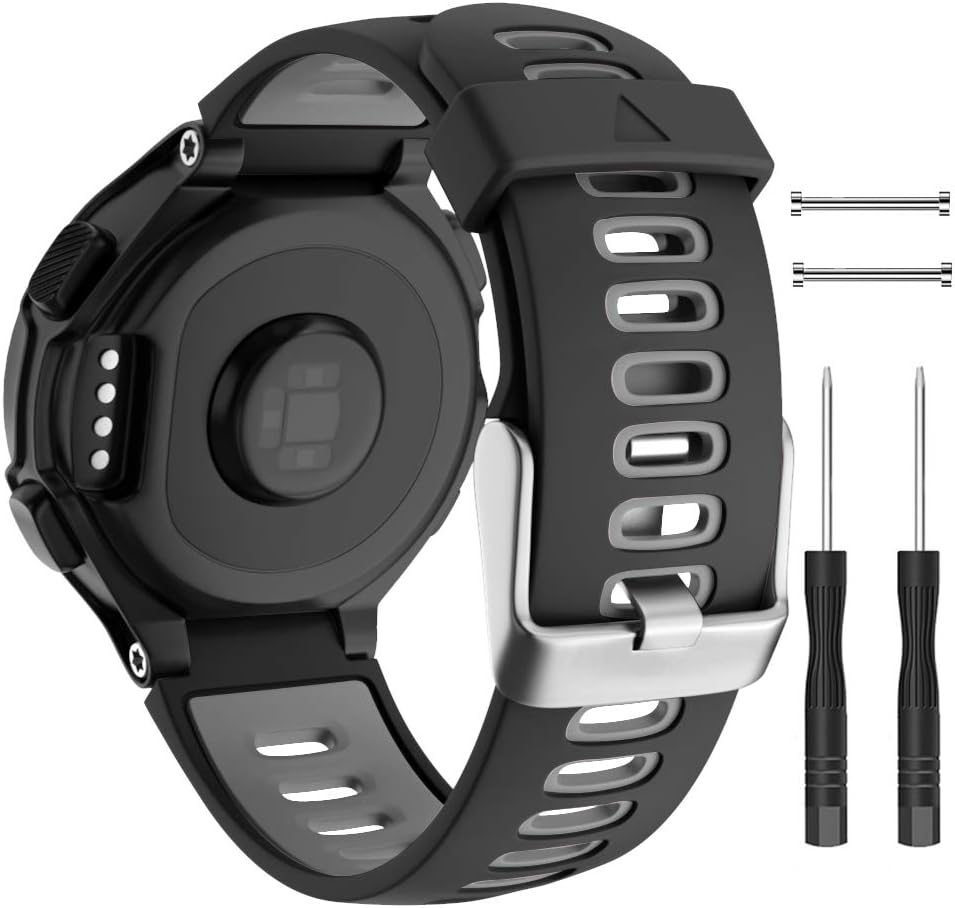 ISABAKE Watch Strap for Forerunner 735XT 235 235Lite 230 220 620 630, Soft Silic...