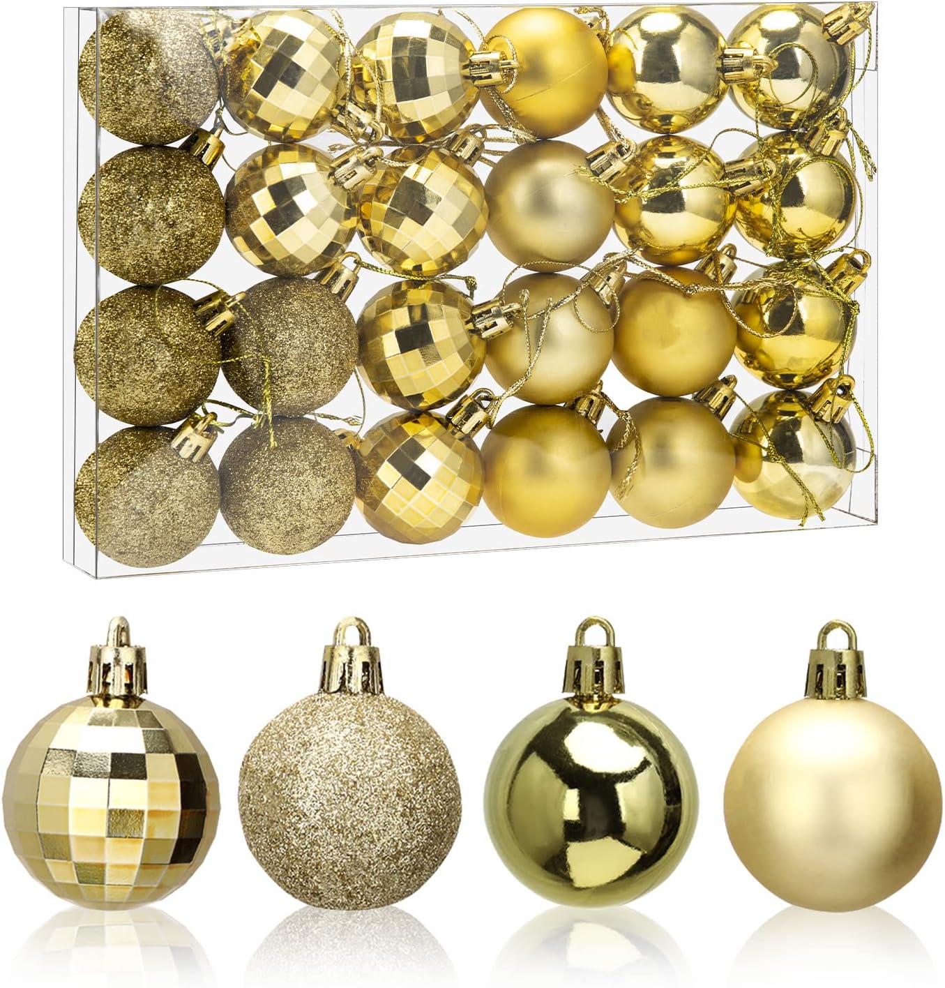 Aitsite 24ct Christmas Tree Ornaments, Special Mini Shatterproof Holiday Decor B...