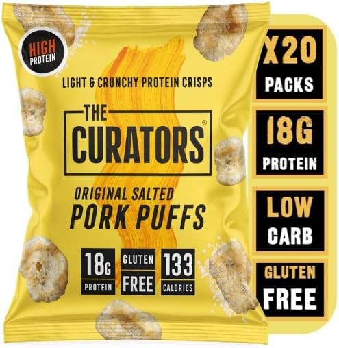 Unique High-Protein Savoury Snack, THE CURATORS High Protein Pork Puffs, Special...