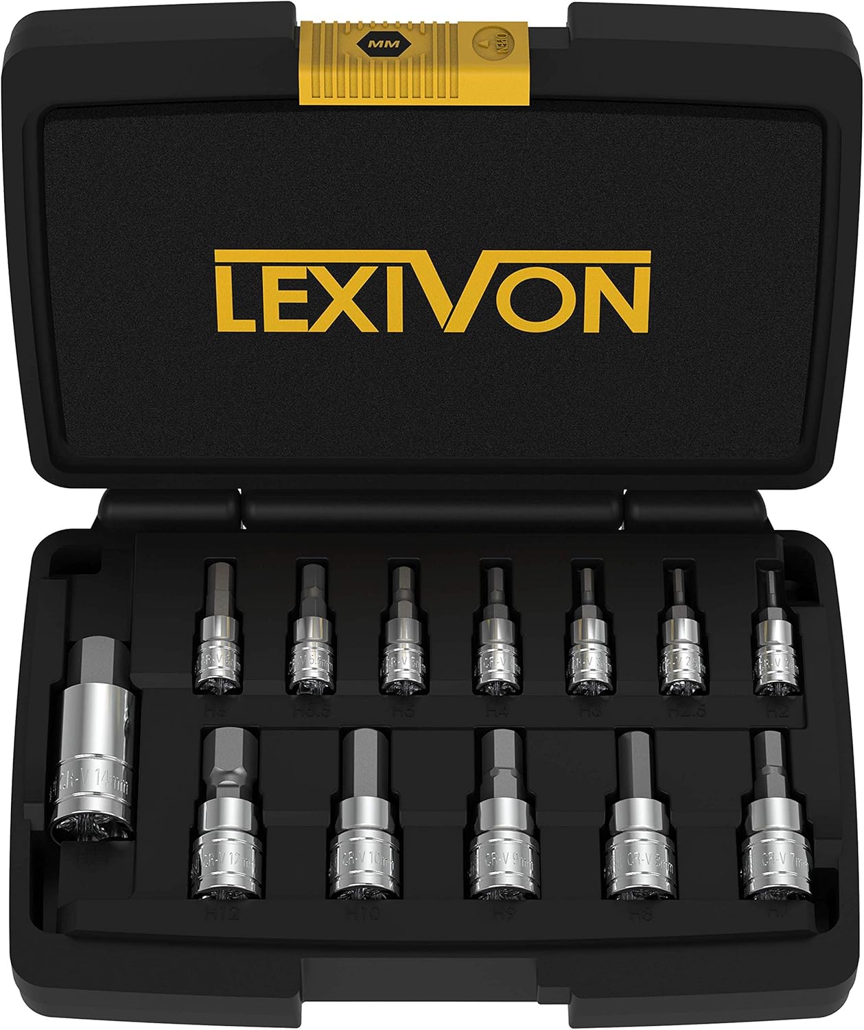 LEXIVON HEX Bit Socket Set, 13 Male Hexagon socket...