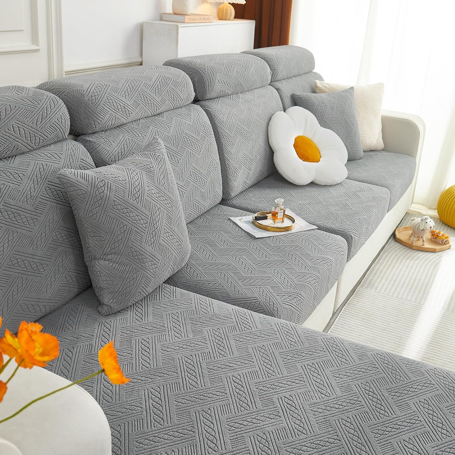 Hyha Individual Couch Cushion Covers, Special Stretch Sofa/Couch Seat Cushion Co...