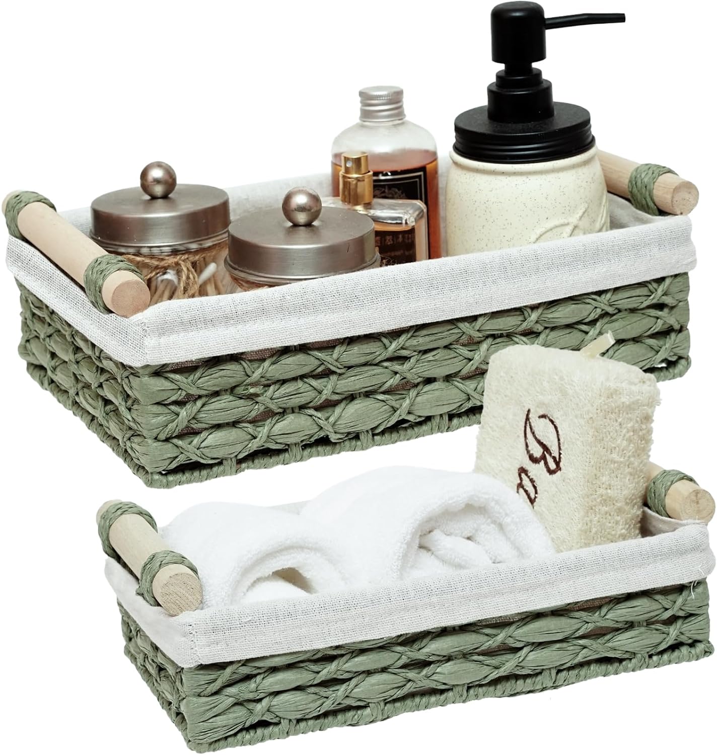 Storage Basket Wicker Baskets for Organizing with Handle Decorative Storage Bins...