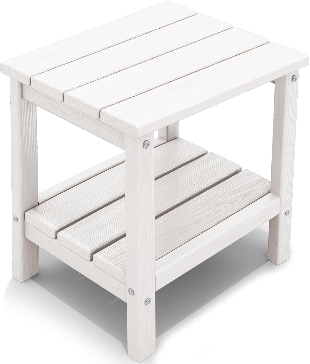 KINGYES Double Side Table, Special Adirondack End Table, Innovative White Wood-L...