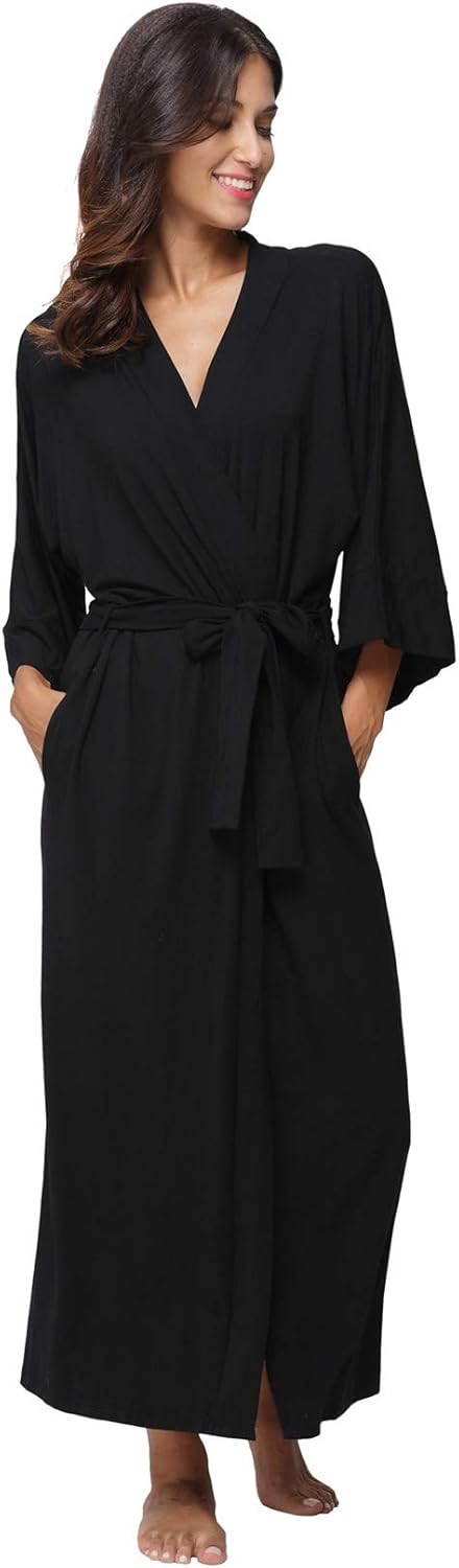 Women's Soft Robes Long Bath Robes Full Length Kimonos Sleepwear Dressing Gown,S...
