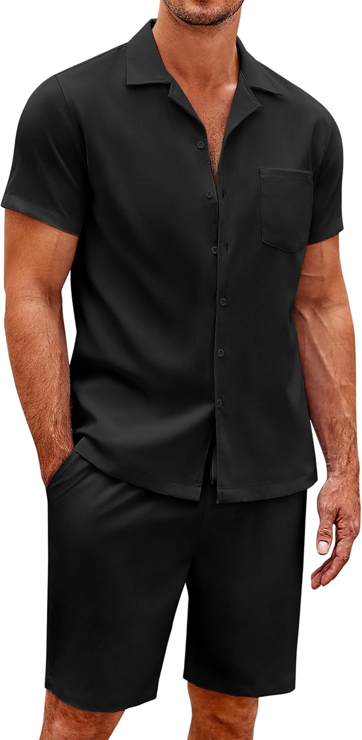COOFANDY Men's Casual Beach Outfits, Special 2 Pieces Summer Short Set, Innovati...