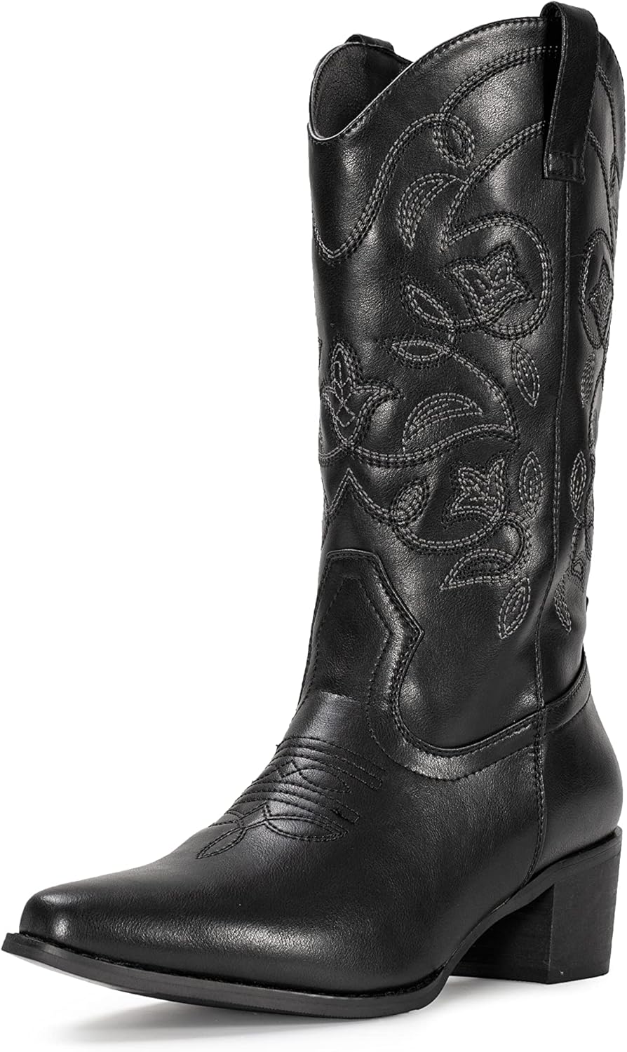 IUV Cowboy Boots For Women, Unique Women's Western Boots, Stylish Cowgirl Boots,...