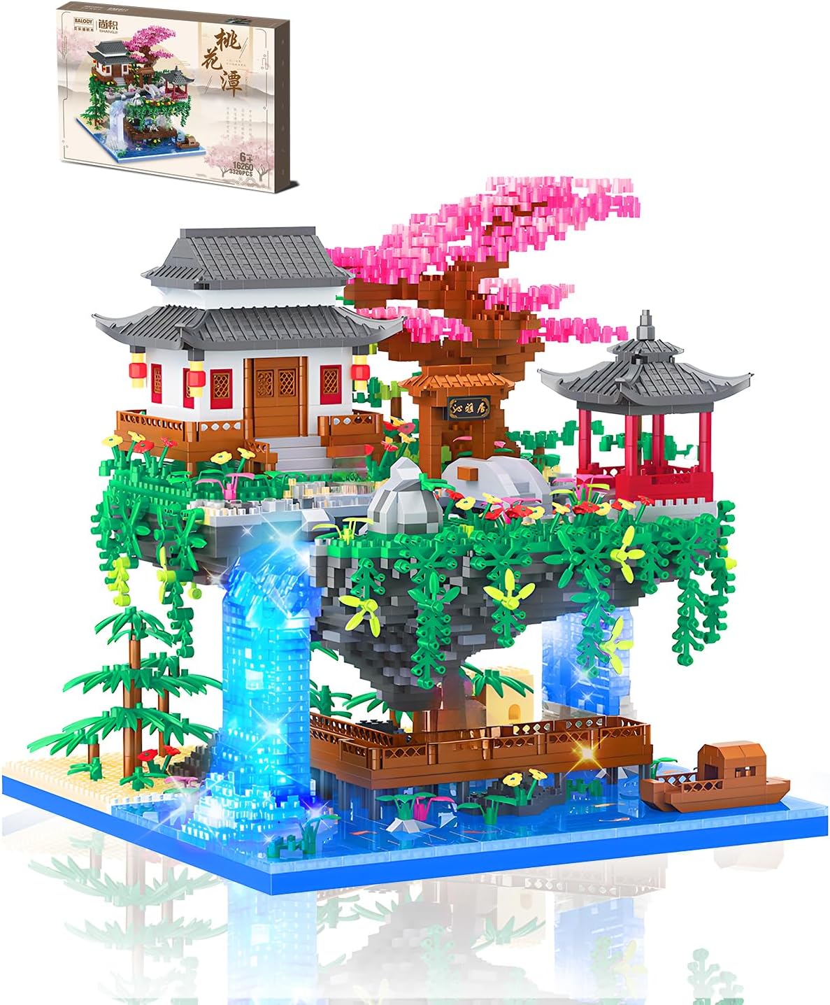 Kimiangel Cherry Bonsai Tree Building Set, Japanese Architecture Building Blocks...