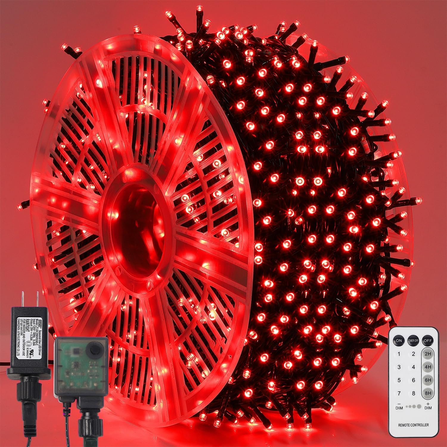 WATERGLIDE 1000 LED, Special Christmas String Lights, Unique 328 FT Green Wire L...