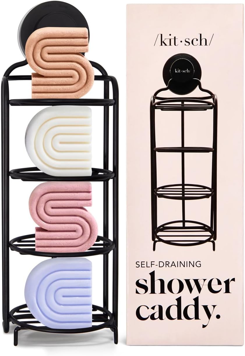 Kitsch Bar Soap Holder for Shower Wall, Rust Proof Self Draining Soap Dish for S...