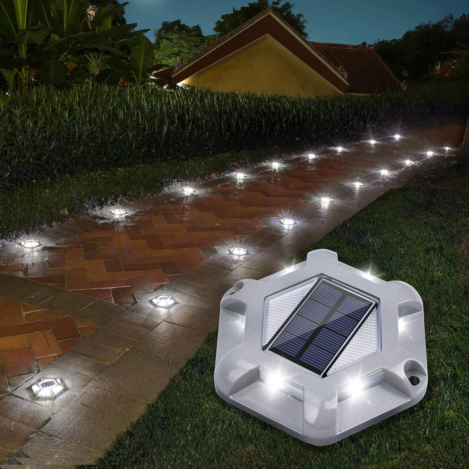 VOLISUN Solar Deck Lights Driveway Dock Lights, 12-Pack Waterproof Outdoor LED A...