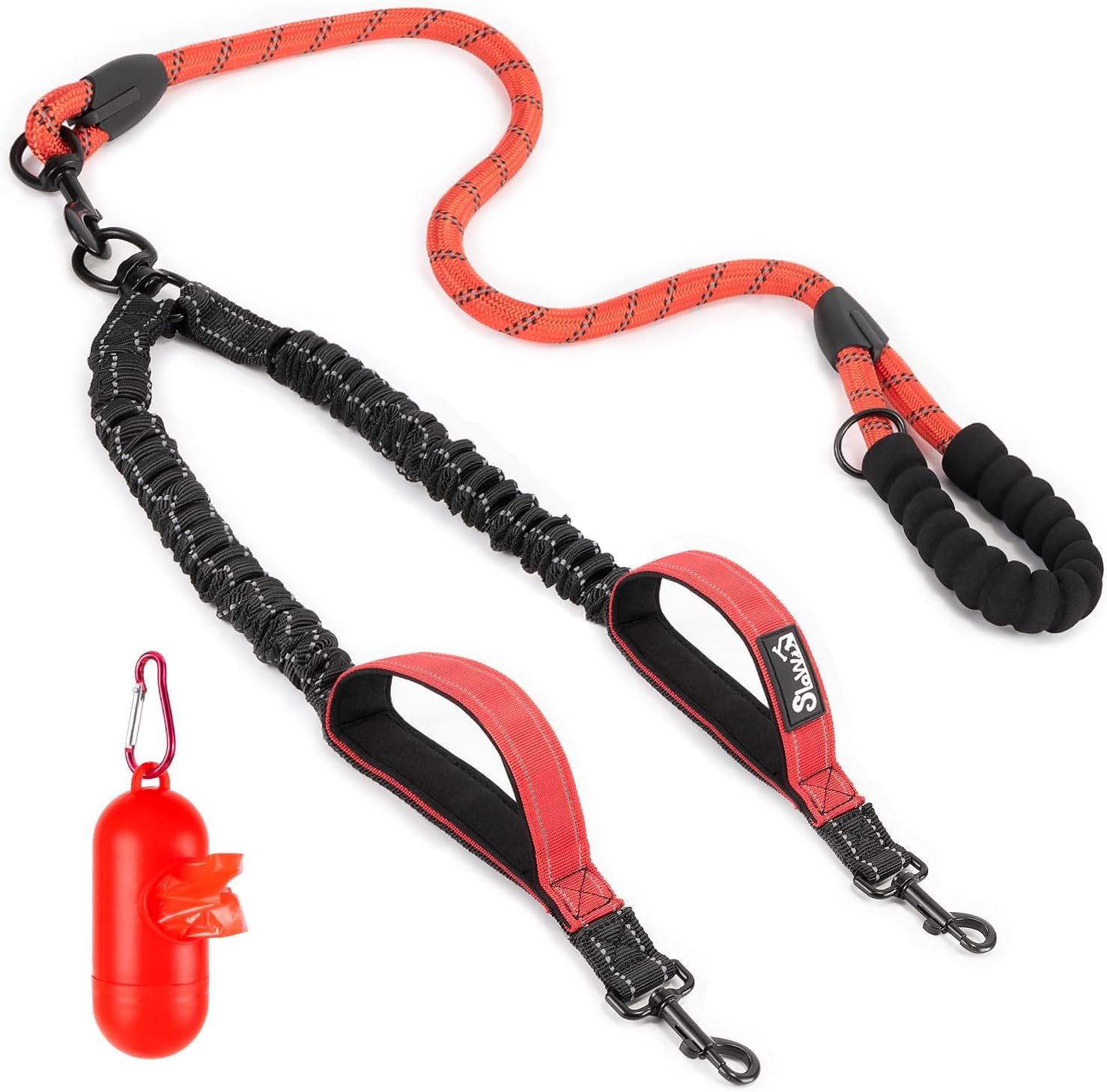 SlowTon Double Dog Lead, Special Heavy Duty Reflective Dog Leash With 360° Swive...