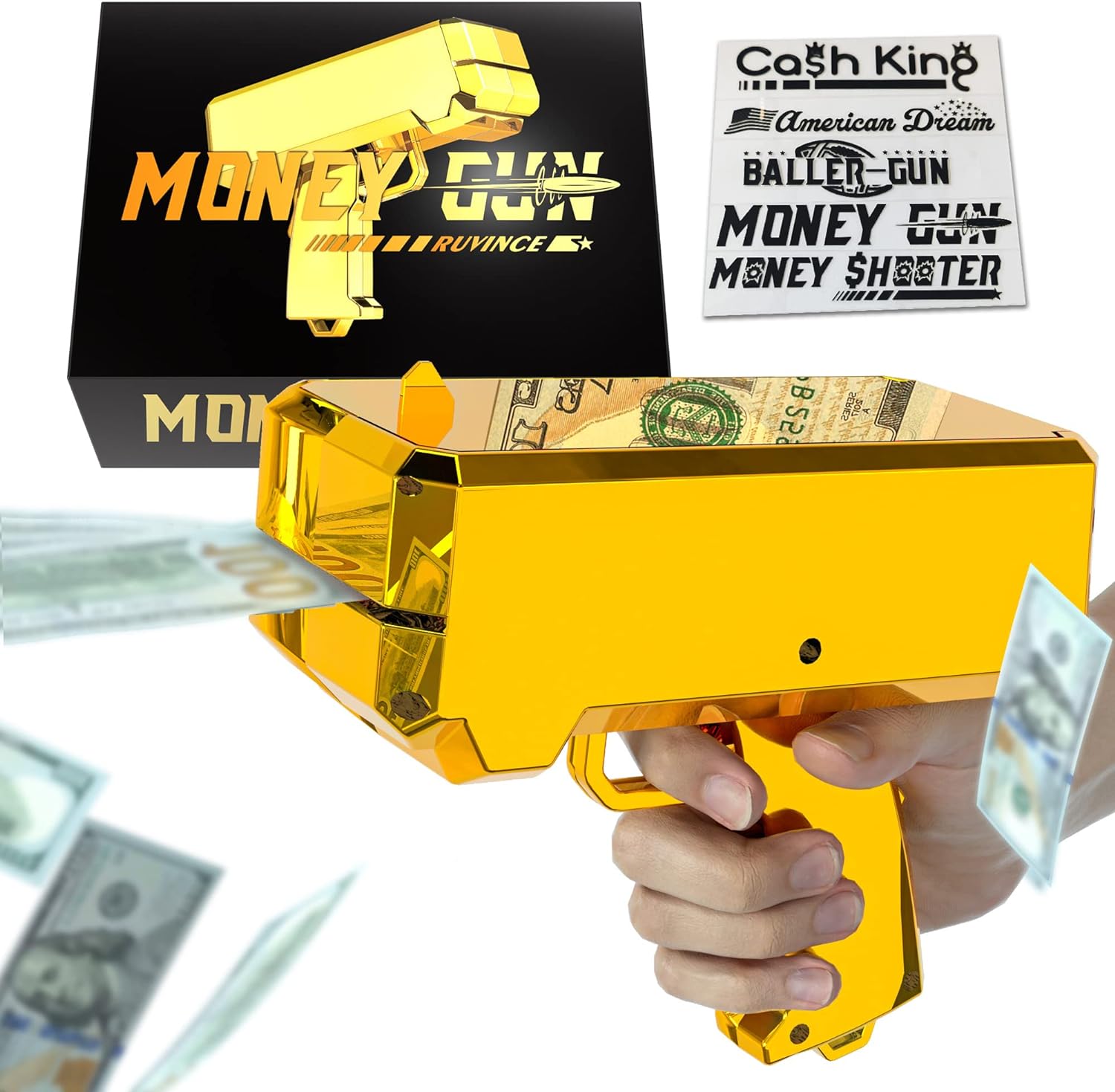 RUVINCE Money Gun Shooter Money Gun for Movies That Look Real, Prop Gun Make it...