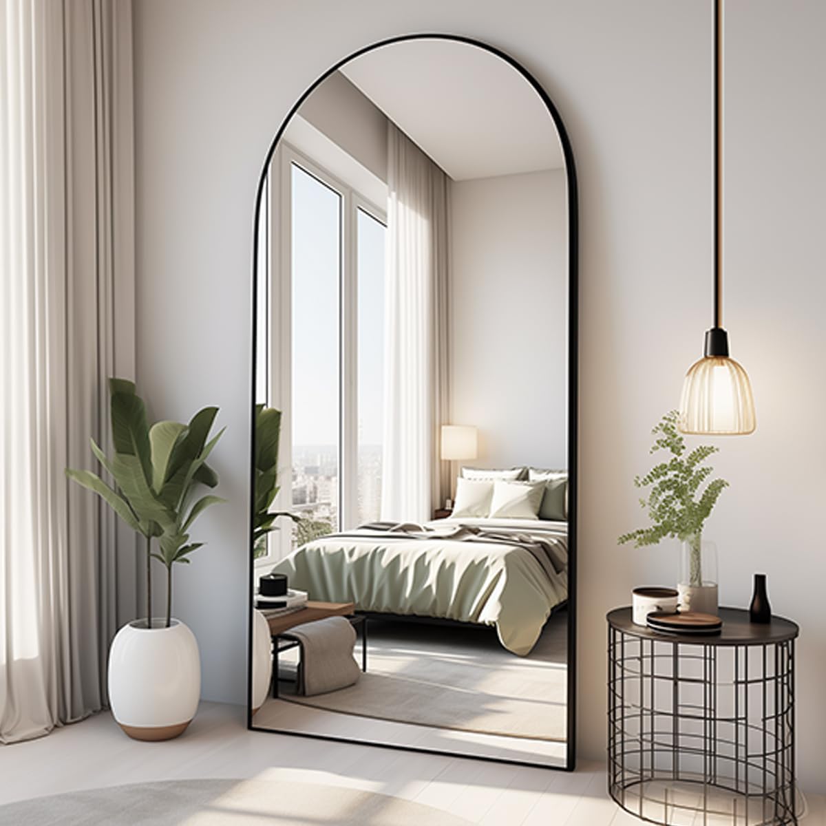 Arched Full Length Mirror, 71"*30", Large Floor Mirror with Stand, Full Body Mir...