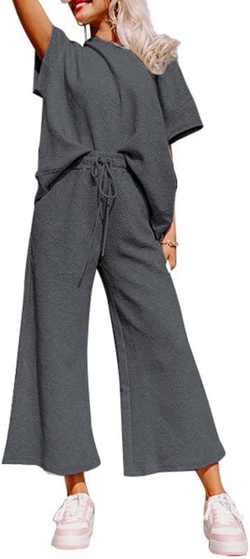 SHEWIN Women's 2 Piece Outfits, Special Sweatsuit with Casual Short Sleeve Pullo...