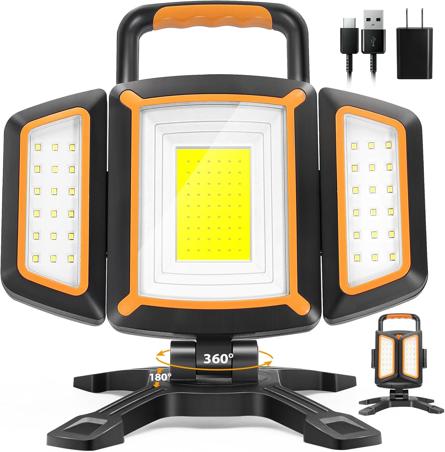 30W Rechargeable Work Light, 3000 Lumen Magnetic Work Light Battery Powered, Wat...