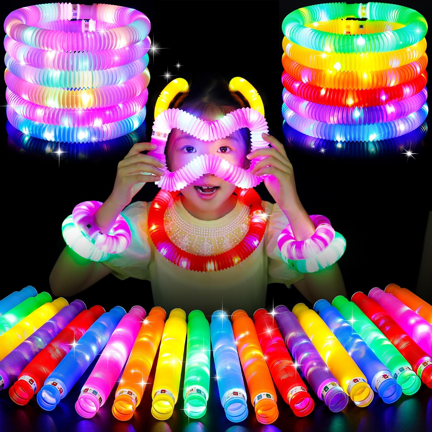 15 PCS Glow Sticks, Glow in The Dark Party Supplies, Christmas Decorations Light...