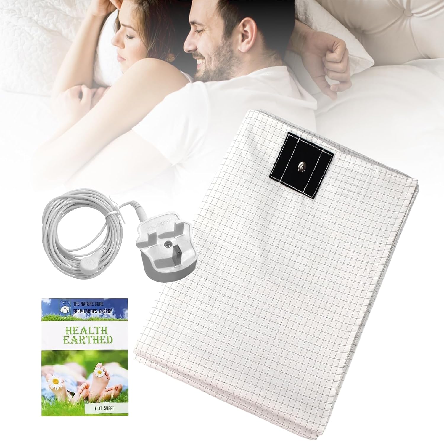 Grounding Mat Earthing UK, Grounding Bed Sheet with 10% Silver Fiber & 90% Organ...