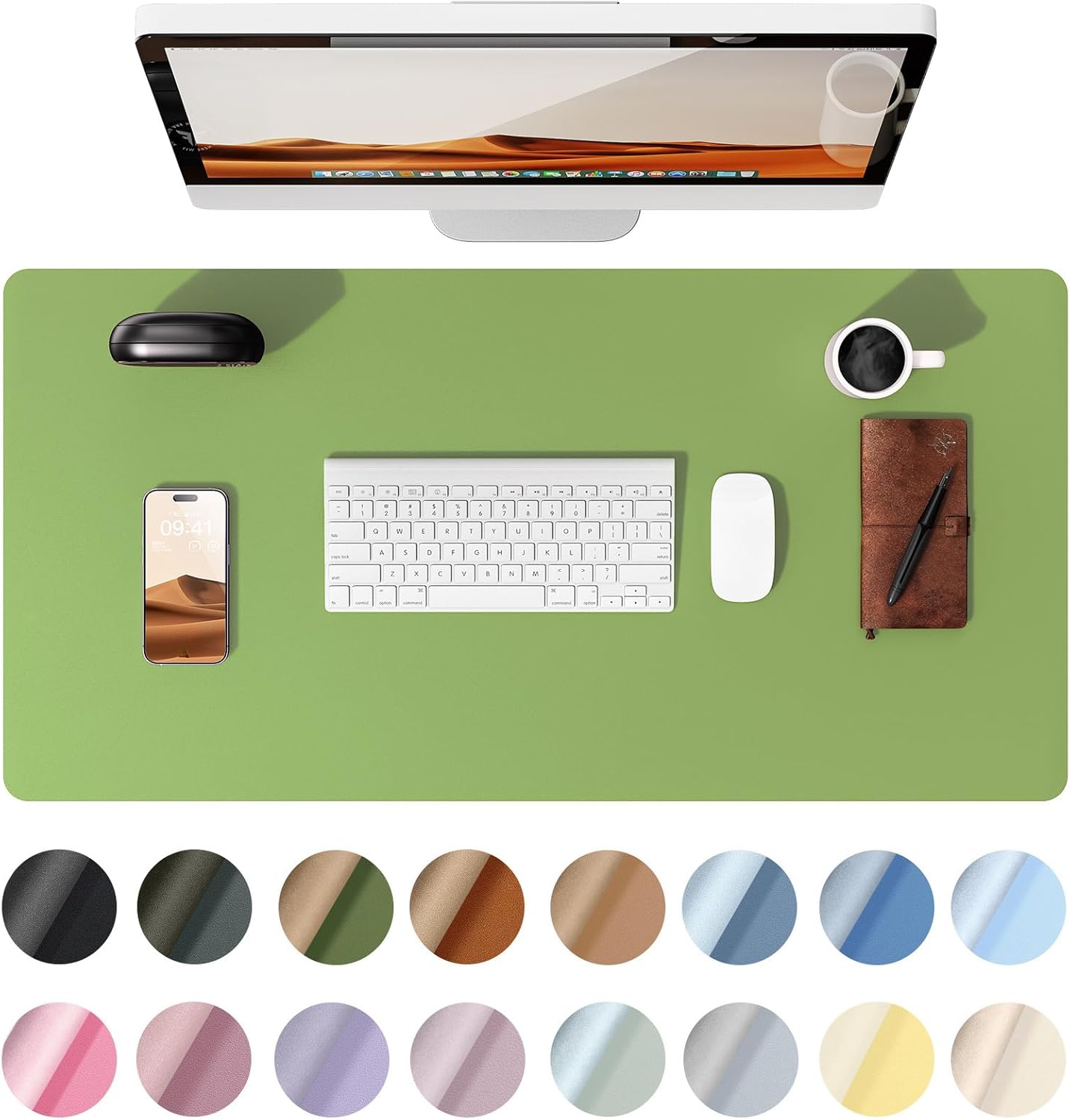 YSAGi Leather Desk Pad Protector, Office Desk Mat, Large Mouse Pad, Non-Slip PU...