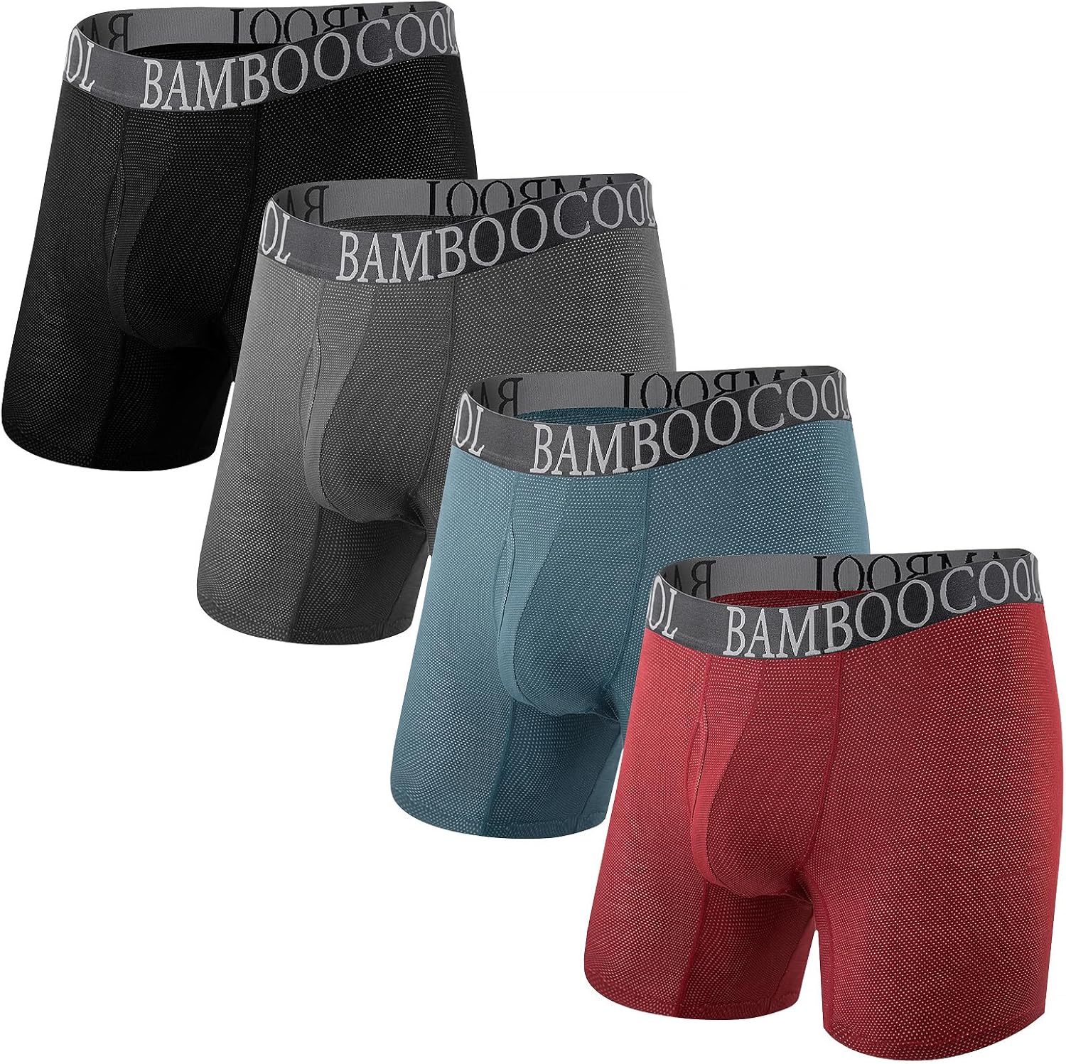 BAMBOO COOL Men's Cool Breathable Mesh Underwear Moisture-Wicking Boxer Briefs P...