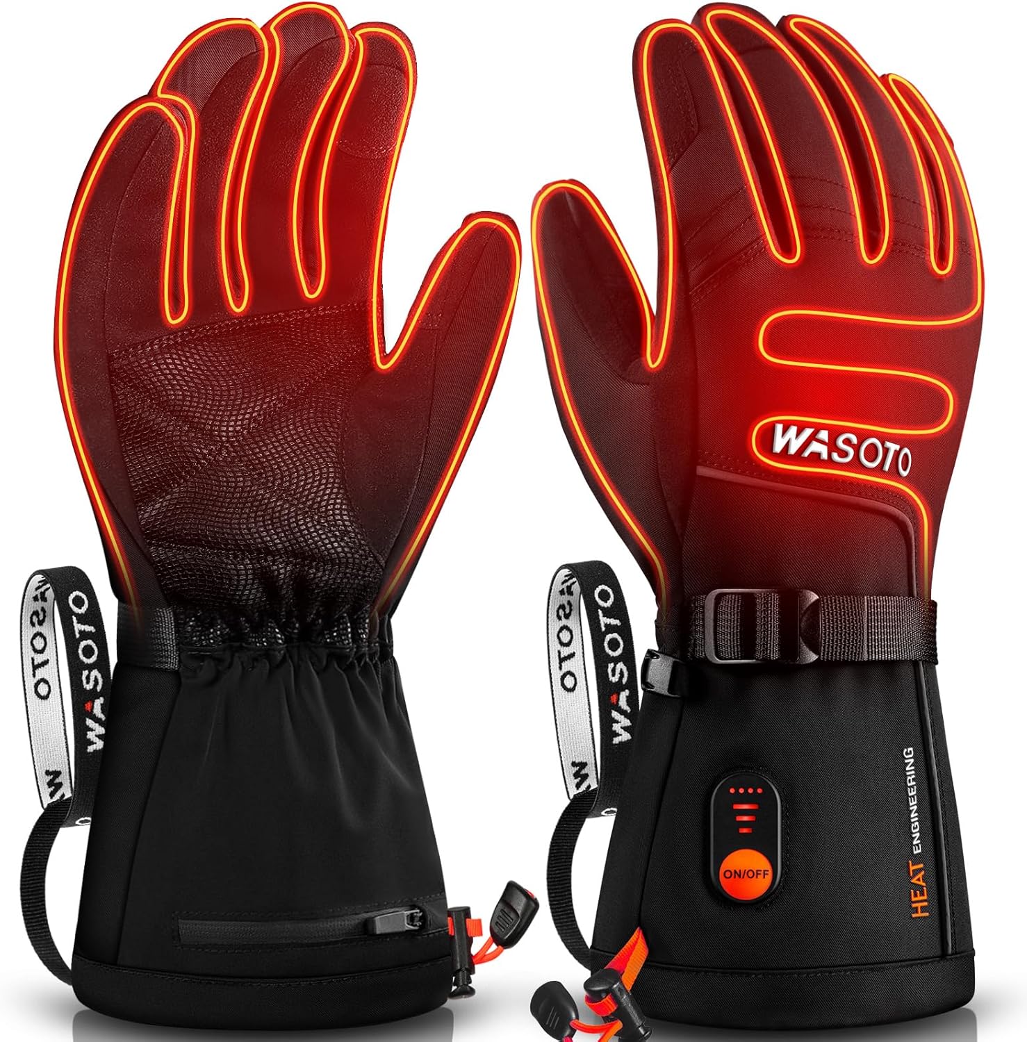 Heated Gloves for Men Women 7.4V Battery 22.2WH Rechargeable Heated Ski Gloves T...