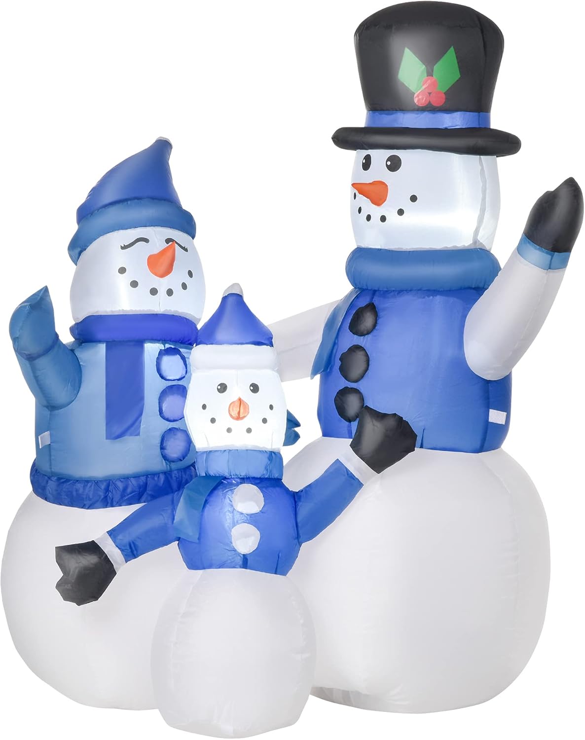 HOMCOM 4ft Inflatable Christmas Snowmen, Special Holiday Xmas LED Decorations, U...