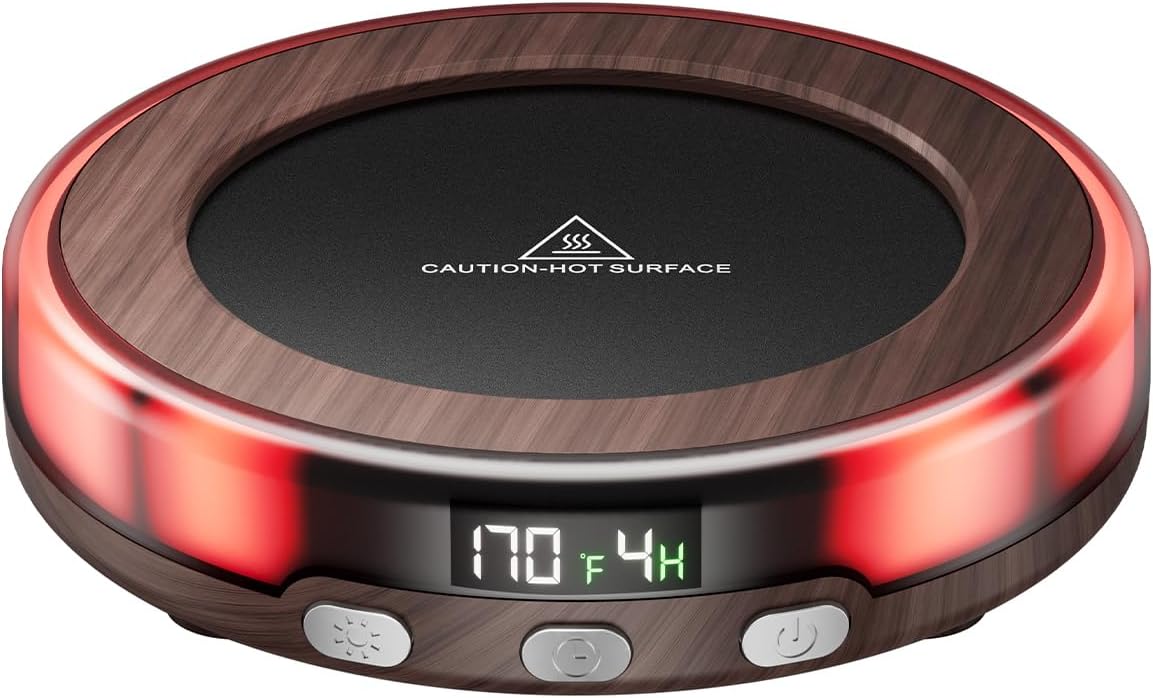 Gaiatop Mug Warmer, 30W Coffee Mug Warmer with Colorful LED Atmosphere Lights, 3...
