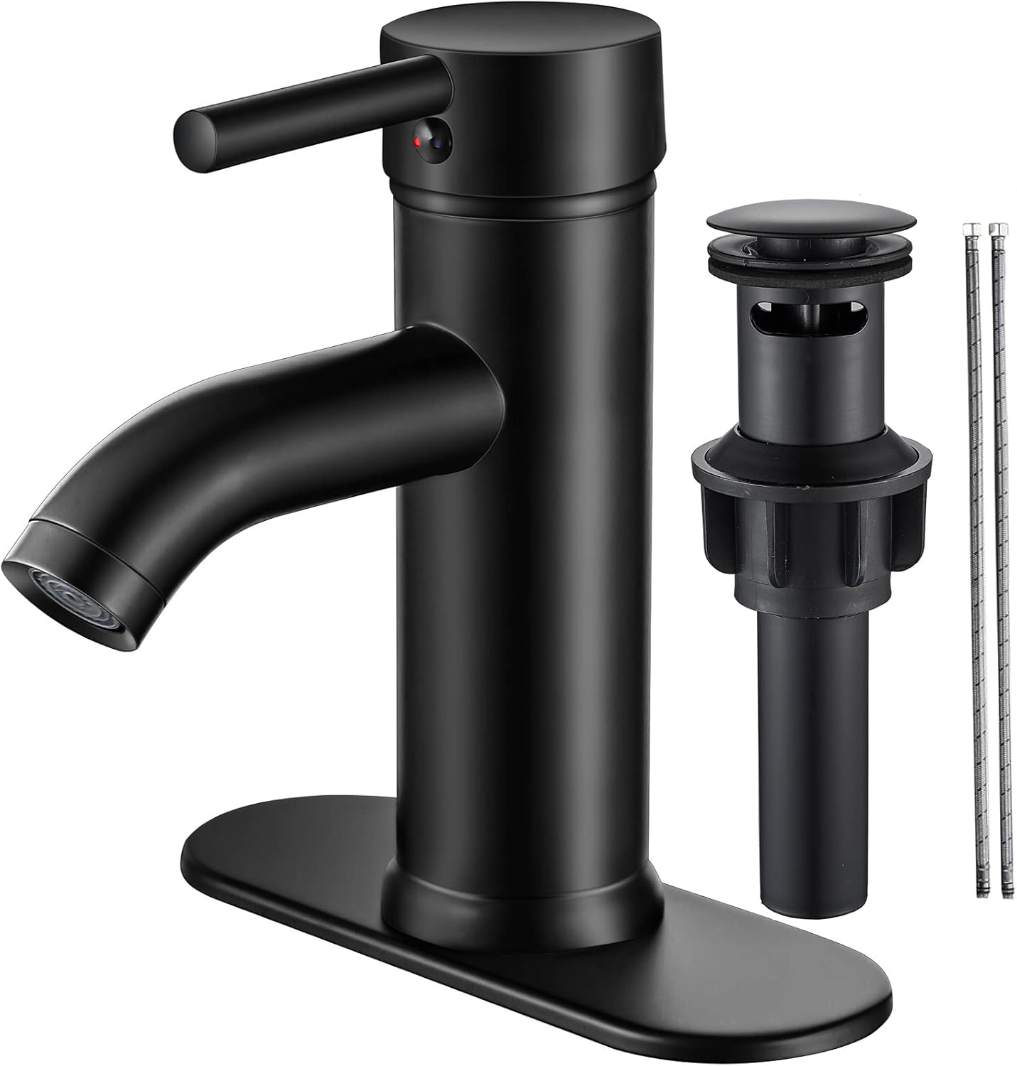 Black Bathroom Faucet Single Hole Bathroom Sink Faucet Matte Black Single Handle...