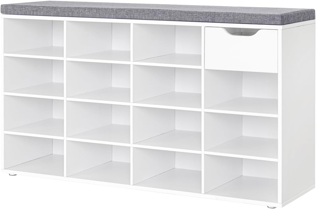 DINZI LVJ Shoe Bench, Special Entryway Storage Bench with Drawer, Innovative Cub...