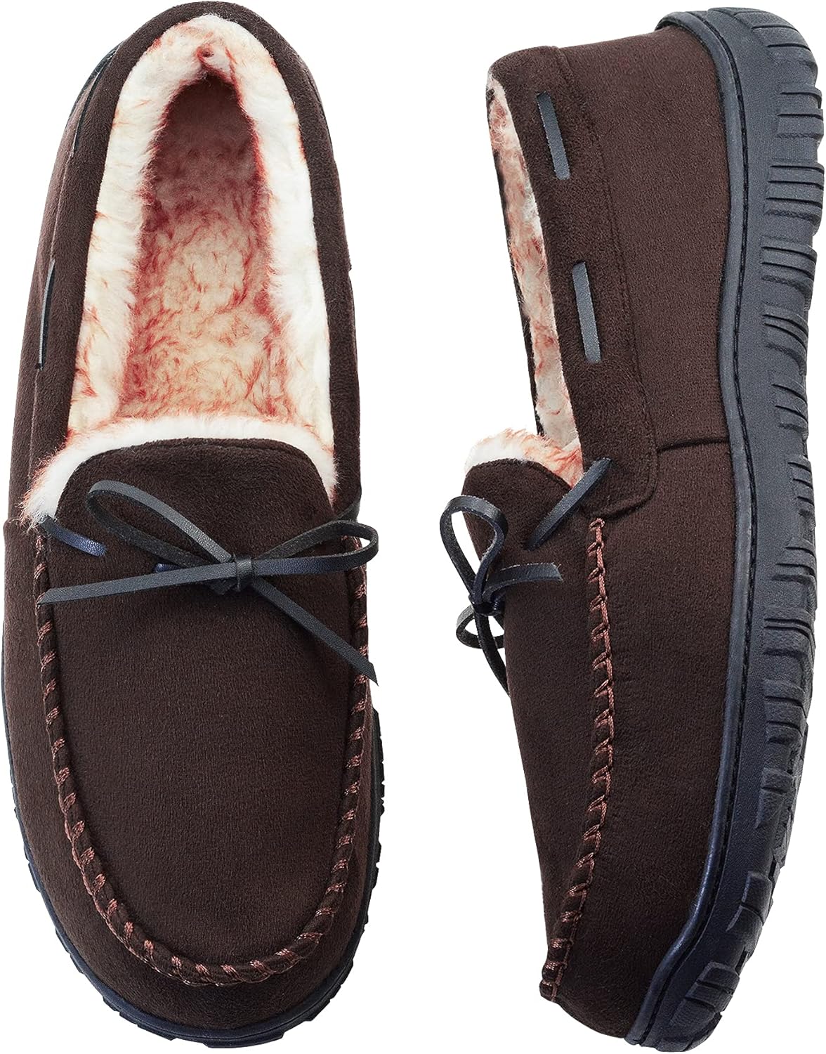 VLLy Mens Slippers Moccasins with Plush Lined Cozy House Bedroom Shoes for Men 1...