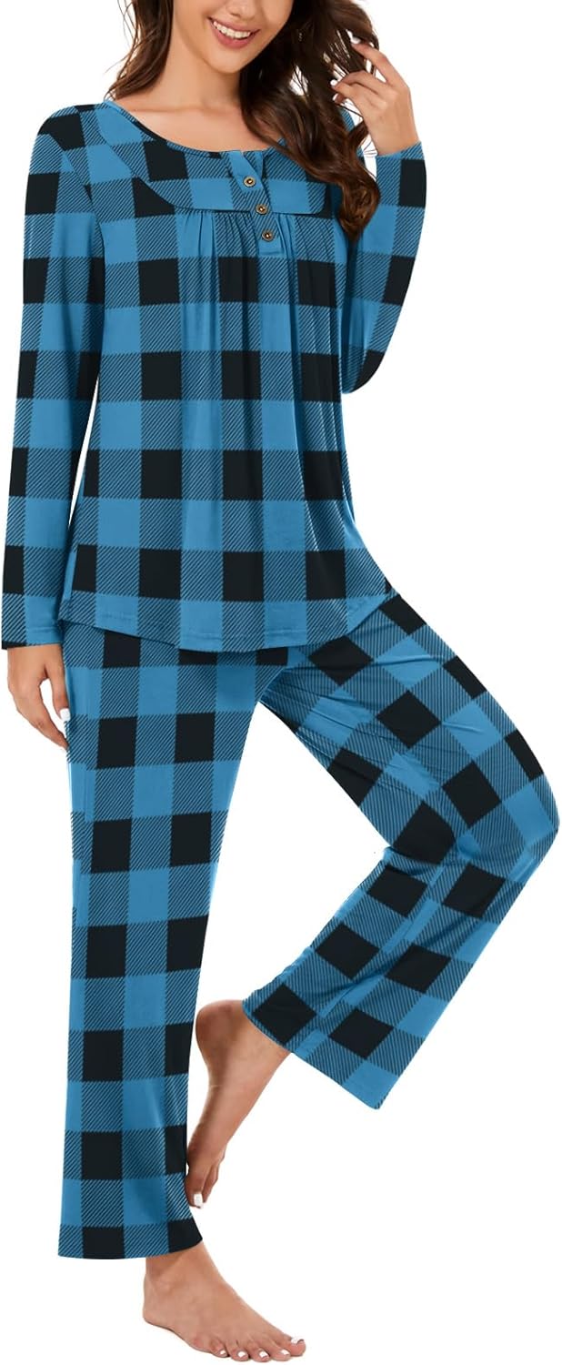 Bestbee Women's Pajama Set, 2 Piece Lounge Outfits Y2K Sleep Set Fall Long Sleev...