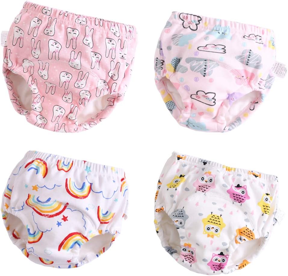 Toddler Potty Training Pants 4 Pack,Cotton Training Underwear Size 2T,3T,4T,Wate...