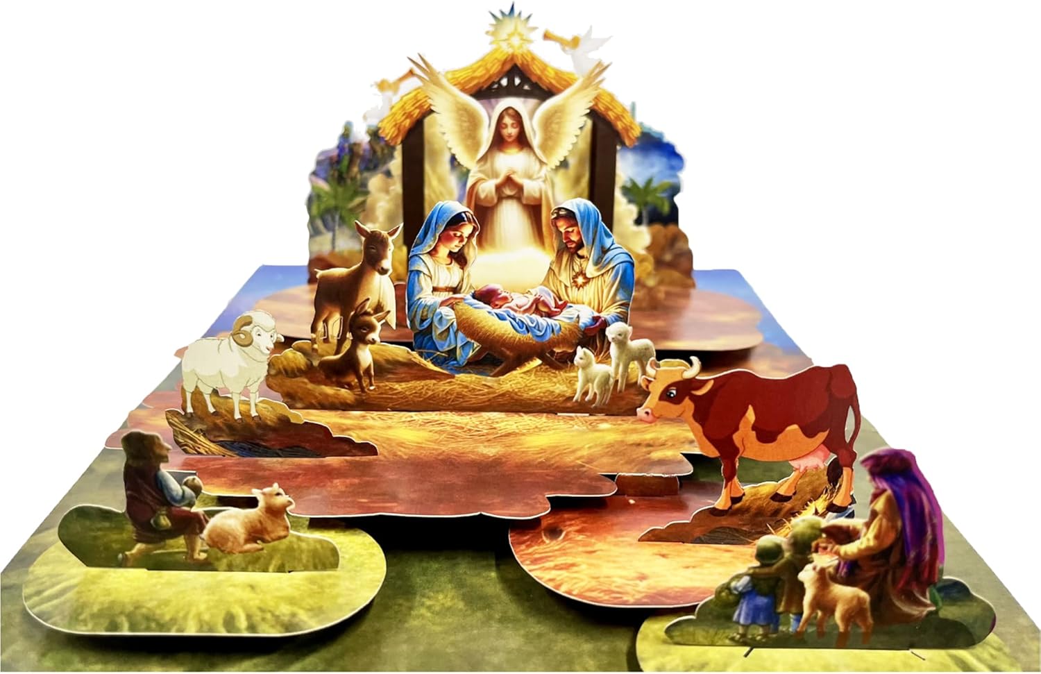 CUTPOPUP Nativity Christmas Cards, Unique 3D Holy Night Christmas Cards 2024, Sp...
