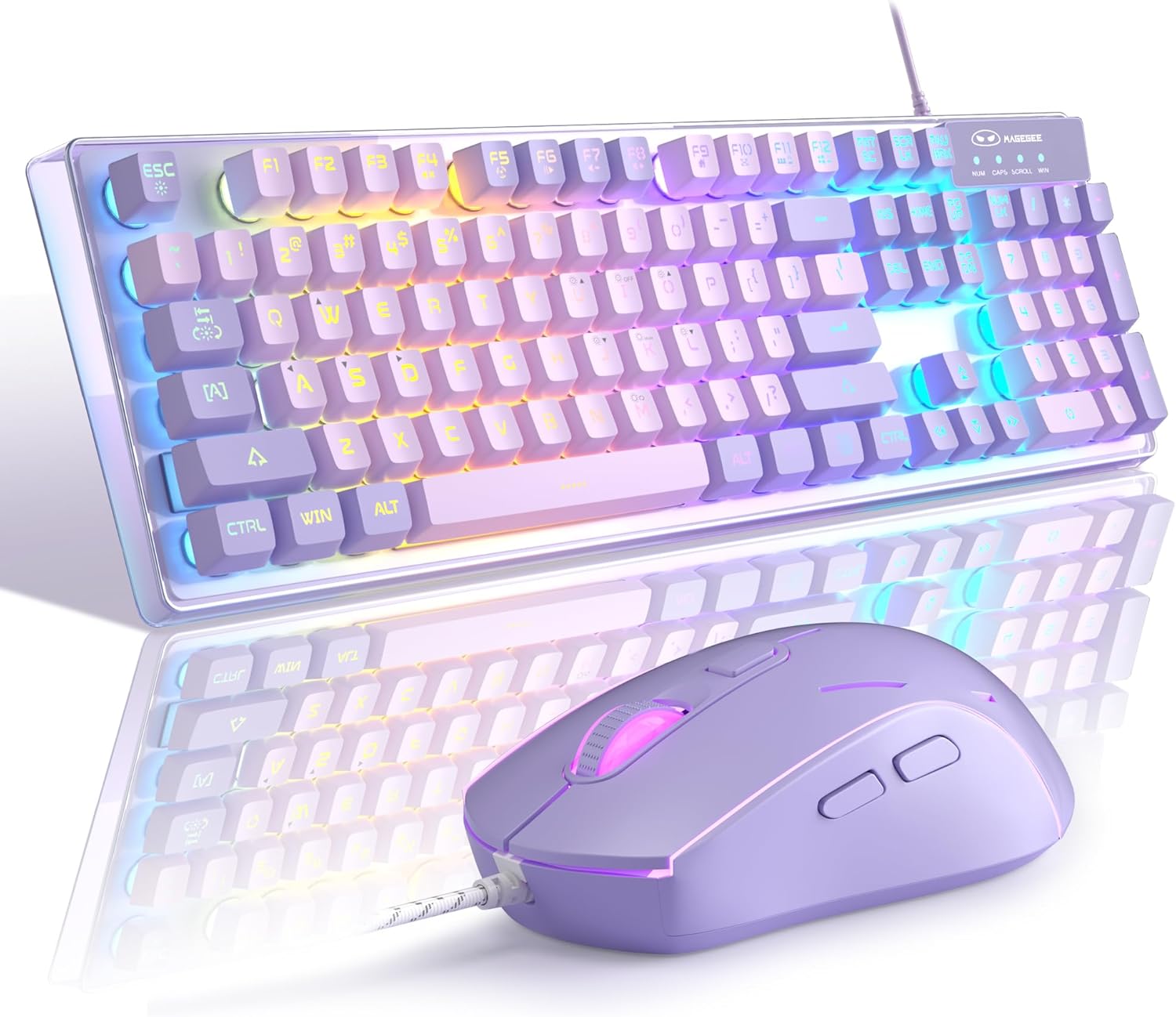 MageGee K1 RGB LED Backlit Keyboard, Special Gaming Keyboard and Mouse Combo, In...