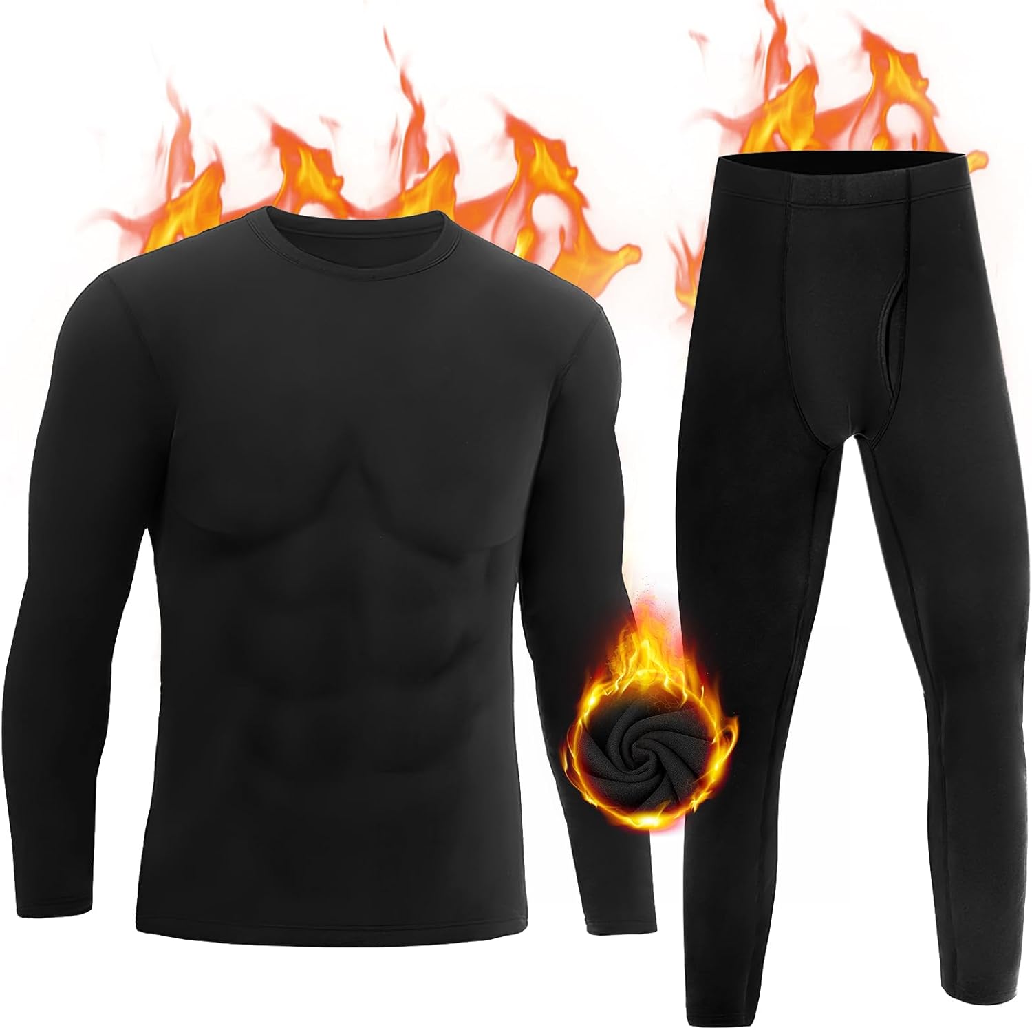 YUTYTH Thermal Underwear Mens, Ultra Thick Warm Mens Long Johns Thermal Set Cosy...