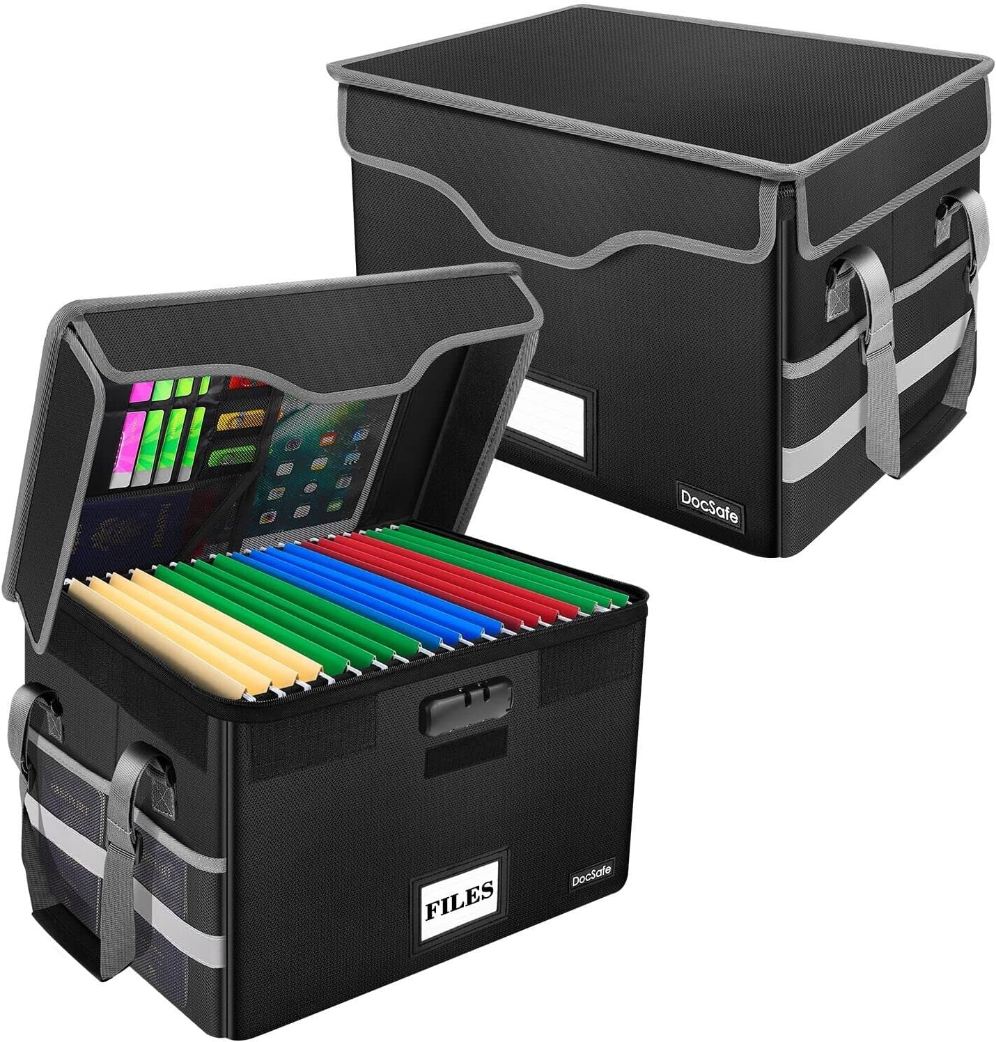 DocSafe File Box, Fireproof Document Box with Lock, Special File Storage Organiz...