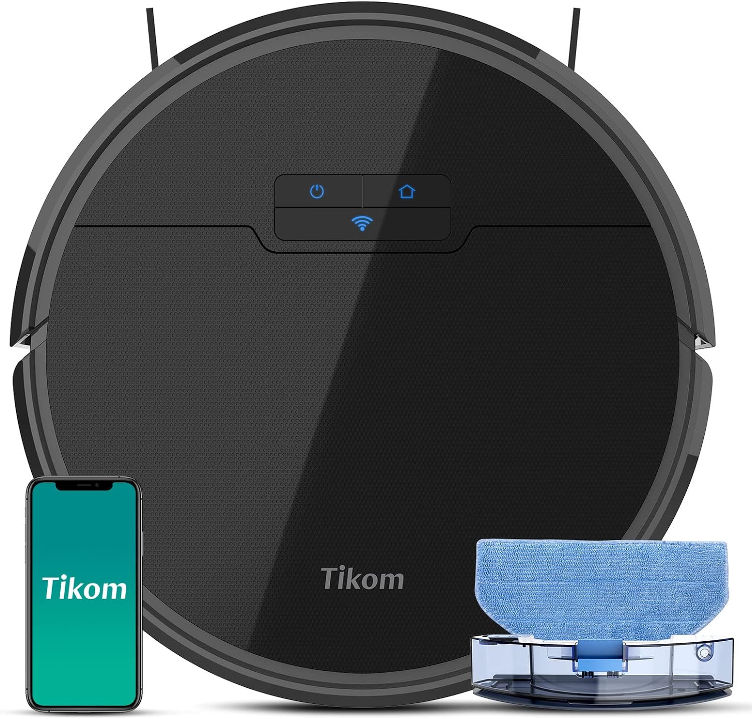 Tikom Robot Vacuum and Mop, G8000 Robot Vacuum Cleaner, 2700Pa Strong Suction, S...