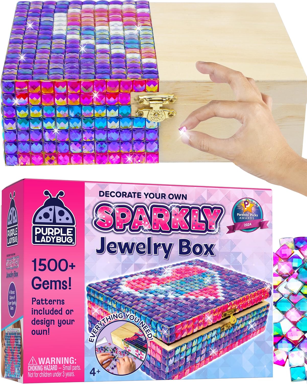 Purple Ladybug Craft Kit, Special Decorate Your Own Jewellery Box for Kids, Inno...