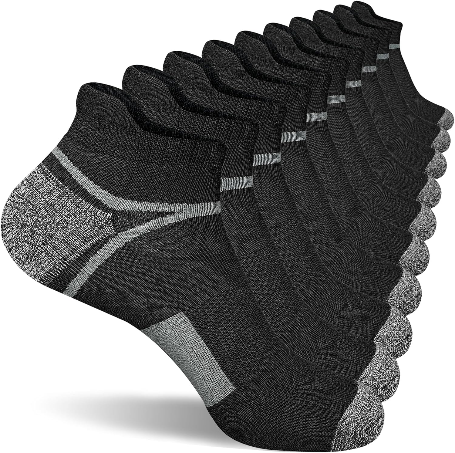 Men's Athletic Cushioned Ankle Socks, Special Comfort Wicking Anti-Blister Runni...