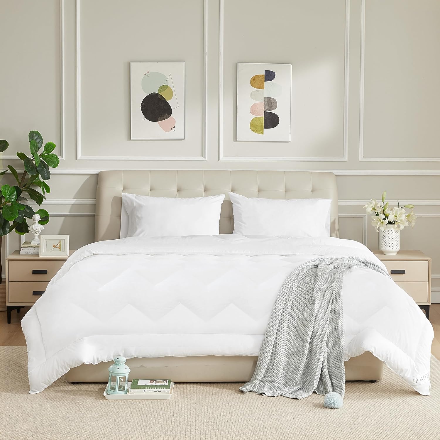 Duvet Insert Cotton Comforter Twin Size White Down Alternative Duvet Insert 100%...