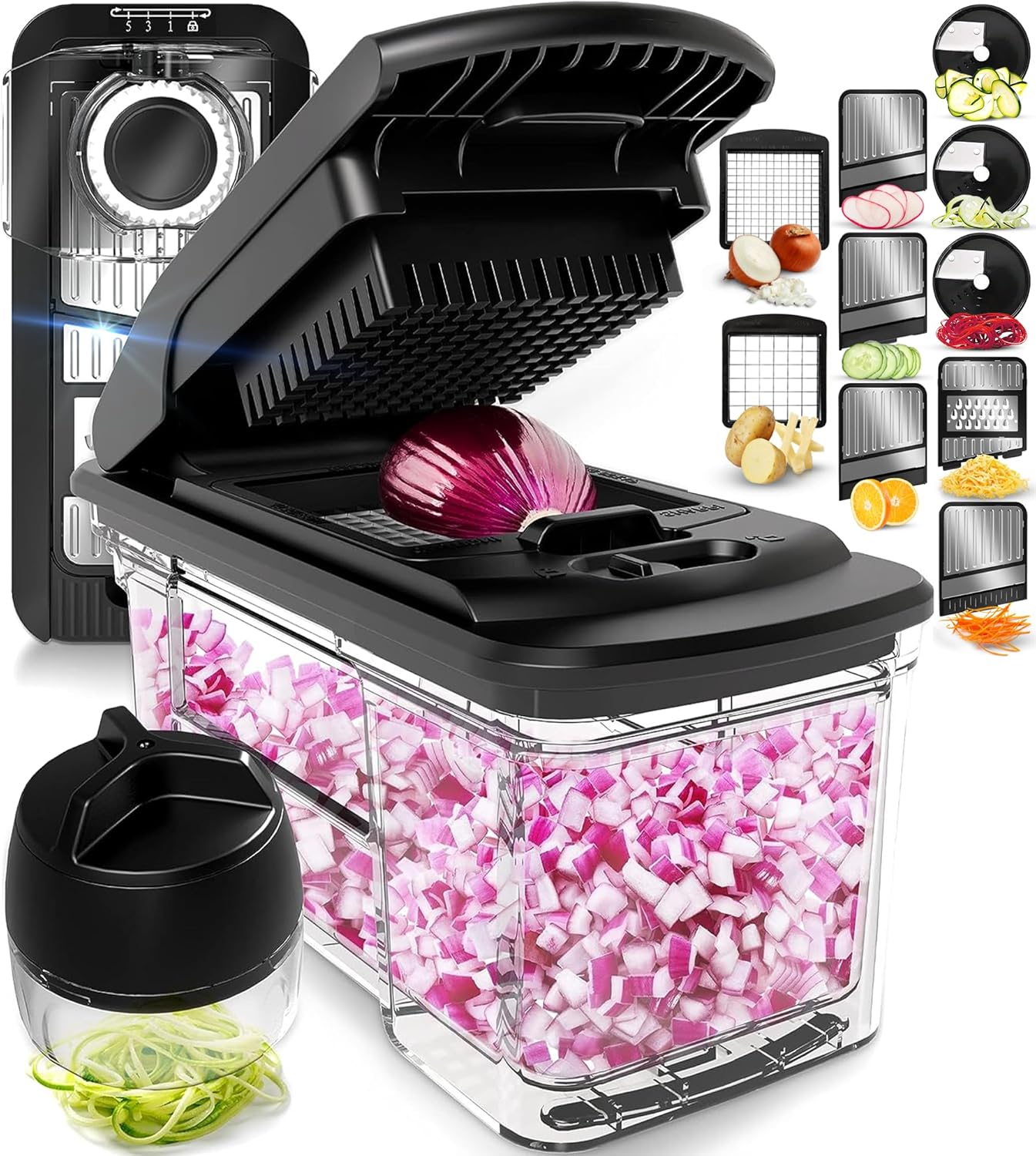 Fullstar All-in-1 Vegetable Chopper, Mandoline Slicer & Cheese Grater - French F...