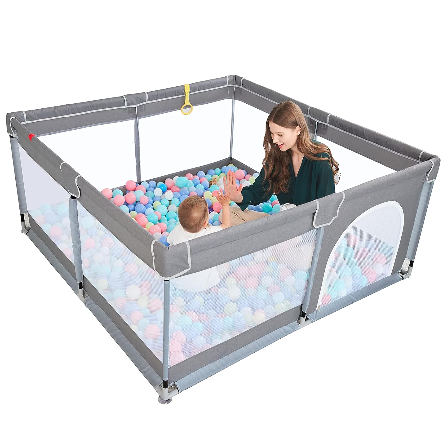 TODALE Baby Playpen 50”×50” Gray Playpen for Babies and Toddlers, Safe & Sturdy,...