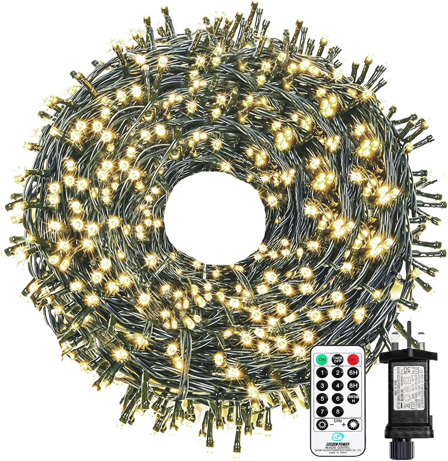 30M 300 LED Christmas Lights, Special Outdoor Warm White String Fairy Lights, In...