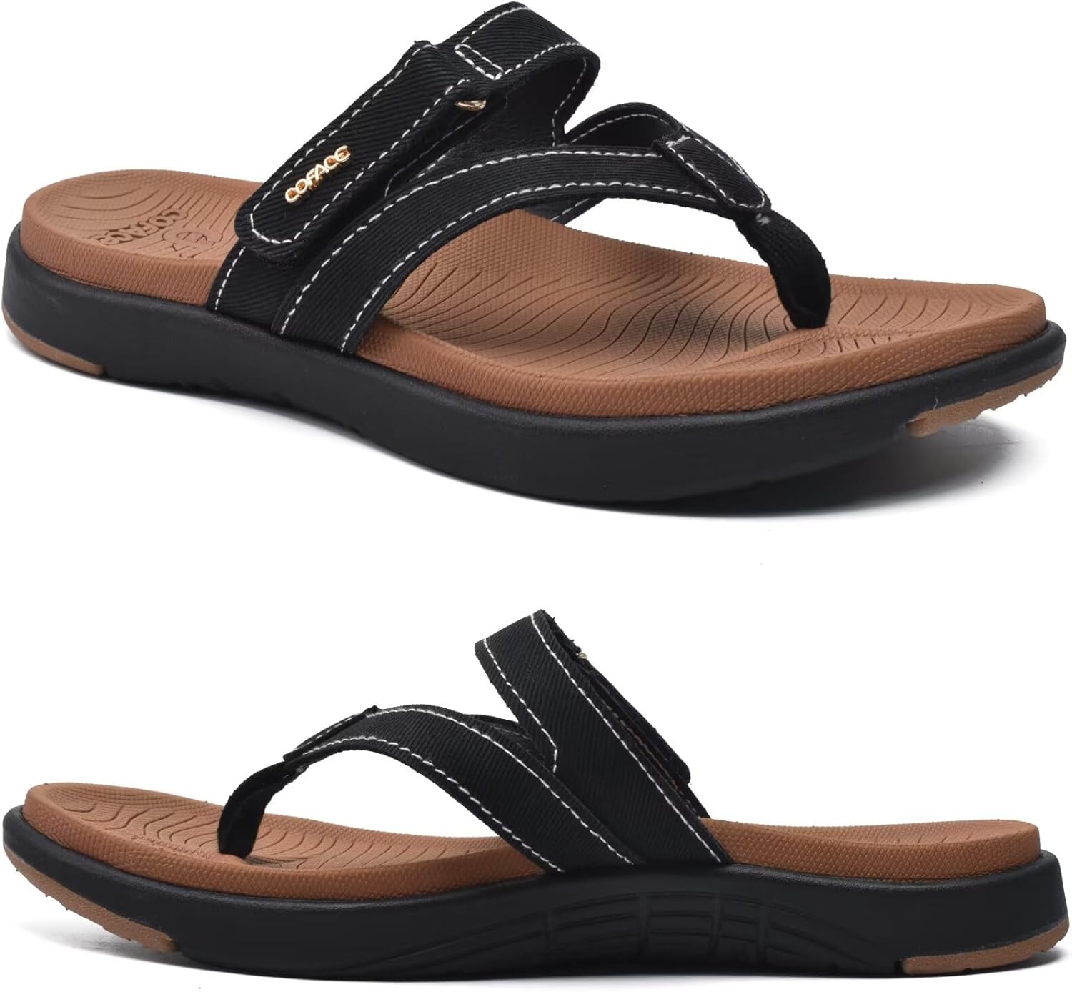 COFACE Womens Fashion Orthotic Flip Flops, Special Slip On Lightweight Athletic...