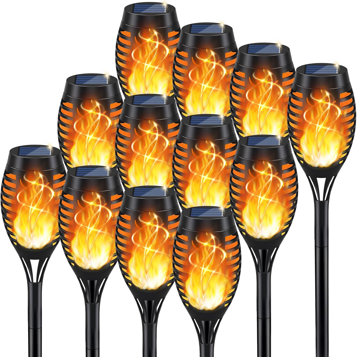 KYEKIO Solar Torch Lights Outdoor Flickering Flame, 12Pack Solar Lights Outdoor,...
